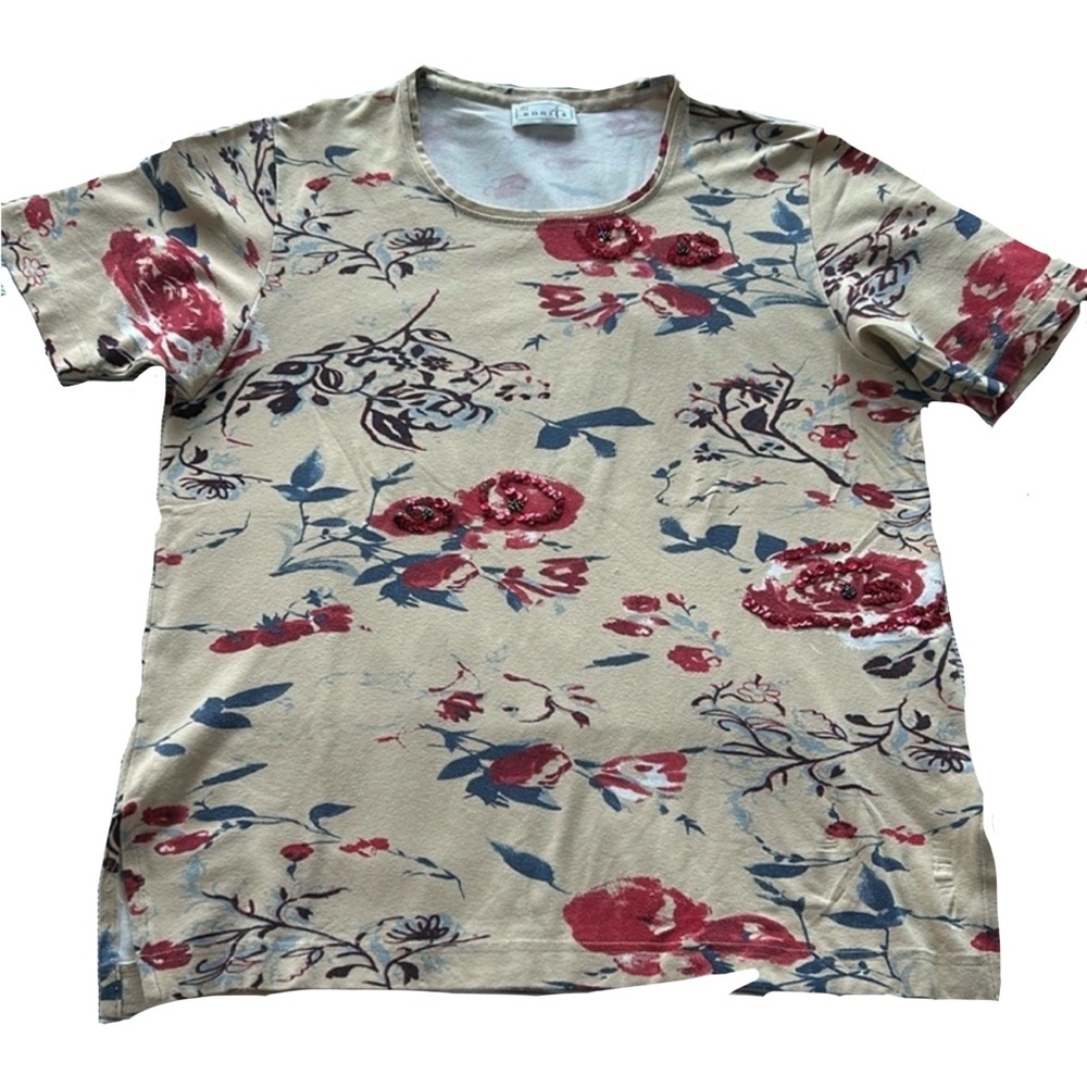 Bonita Floral Stretch Top | Size M (Fits M–L) | 95% Viscose